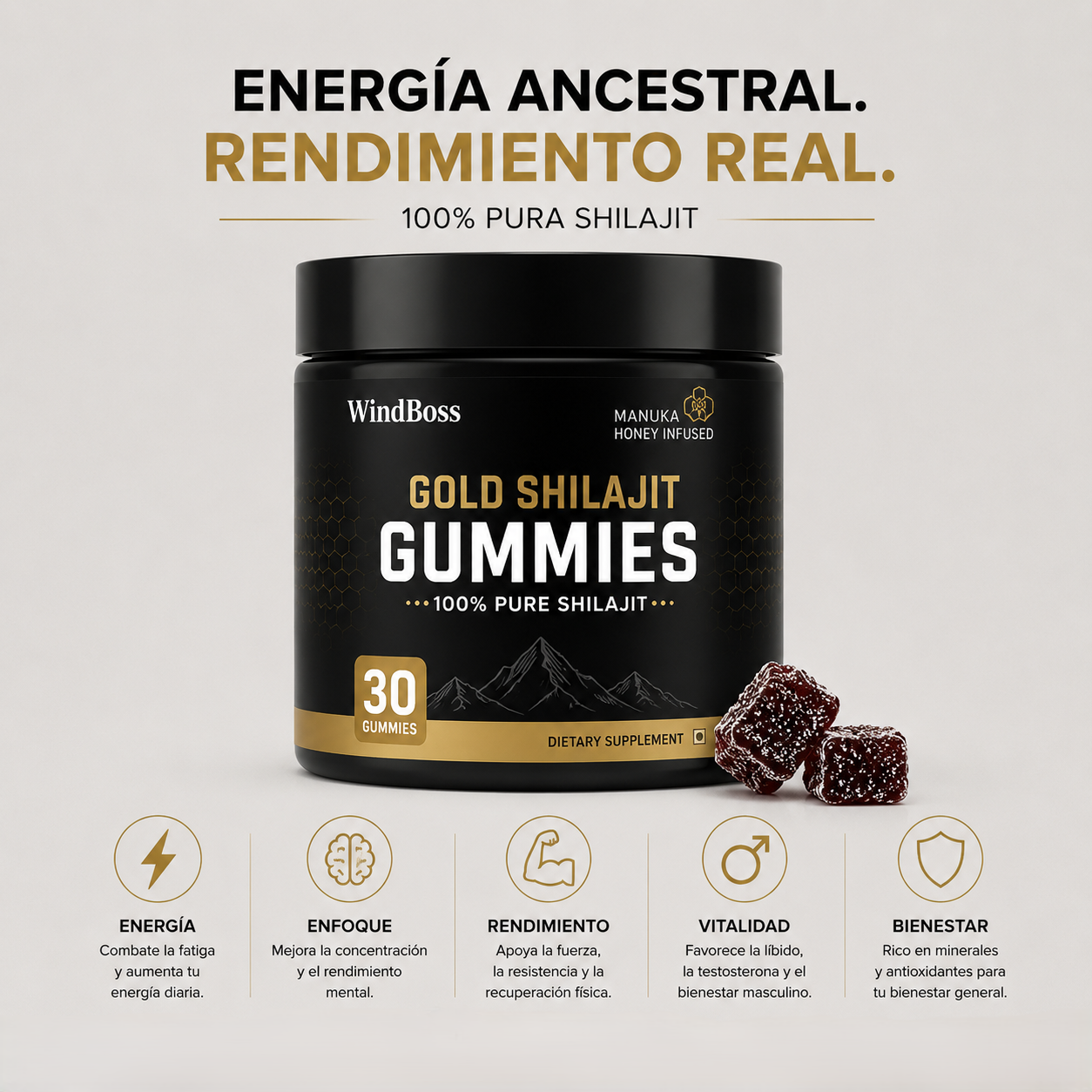 Shilajit Gummies – Energía Natural y Vitalidad en Cada Gominola
